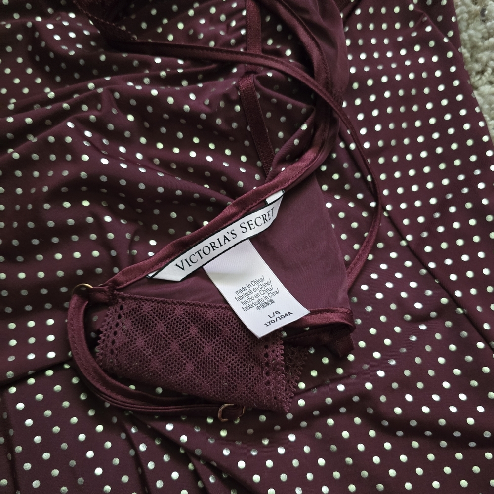 Victoria's Secret Gold Polka Dots Slip Dress - Large - Picture 4 of 10